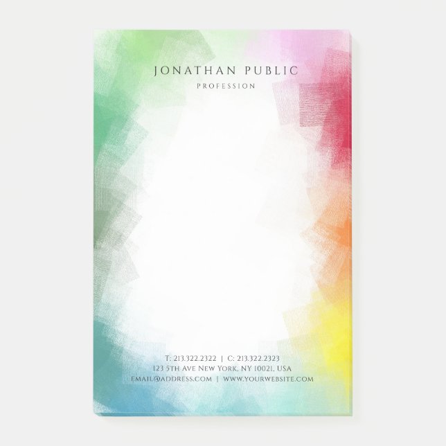 Colorful Modern Professional Elegant Template Post-it Notes (Front)