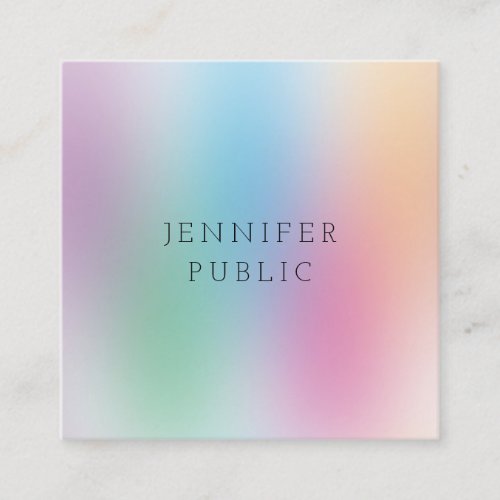 Colorful Modern Professional Elegant Template Square Business Card