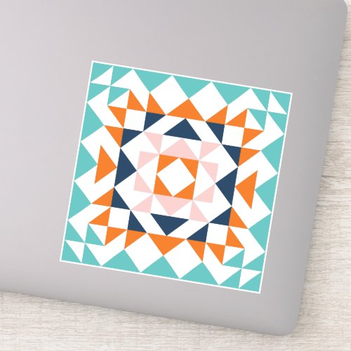 Colorful Modern Quilt Block Geometric Art Sticker