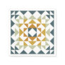 Colorful Modern Quilt Block Teal Geometric Art Napkins