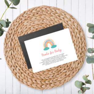 Colorful Modern Rainbow Books for Baby Enclosure Card