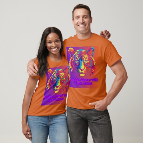 Colorful Modern Rainbow Tiger Design T_Shirt