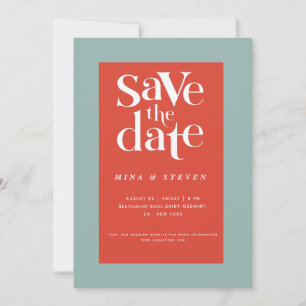 Colorful modern Retro groovy wedding Save The Date