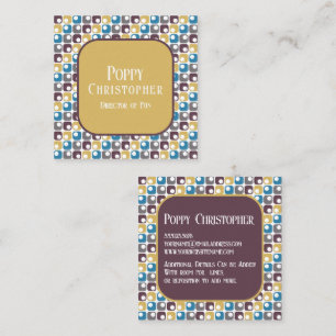 Colorful Modern Retro Pattern 16.11 Square Business Card