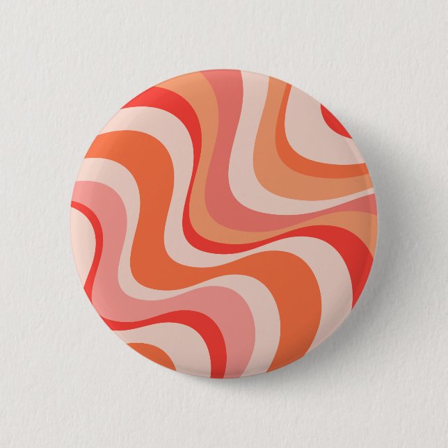 Colorful modern retro waves design  button (Front)
