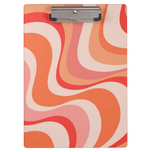 Colorful modern retro waves design clipboard