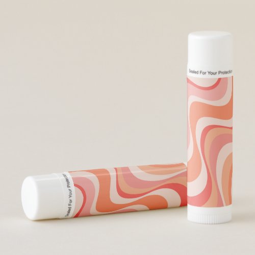 Colorful modern retro waves design lip balm