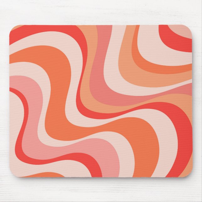 Colorful modern retro waves design mouse pad (Front)
