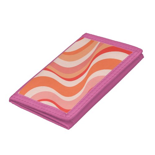 Colorful modern retro waves design  trifold wallet