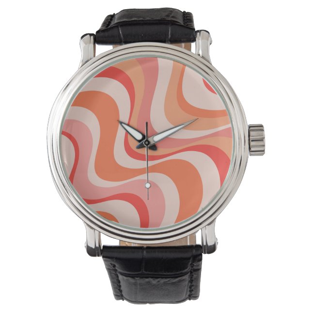 Colorful modern retro waves design  watch (Front)