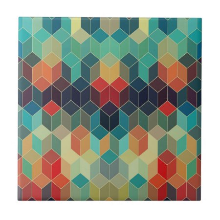 Colorful Modern Seamless Cubes Geometric Pattern Tile