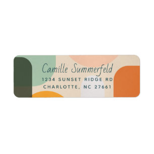 Colorful Modern Shapes Return Address Label