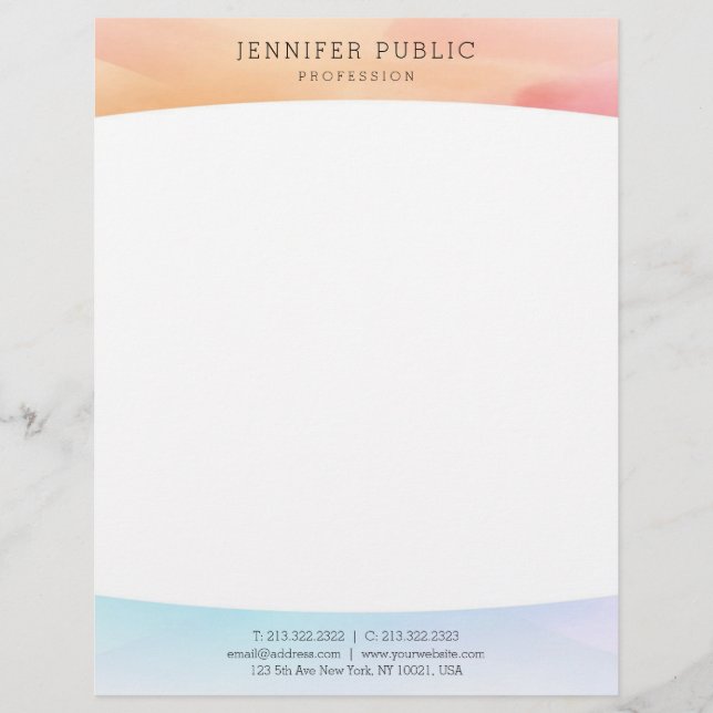 Colorful Modern Simple Design Elegant Template Letterhead (Front)