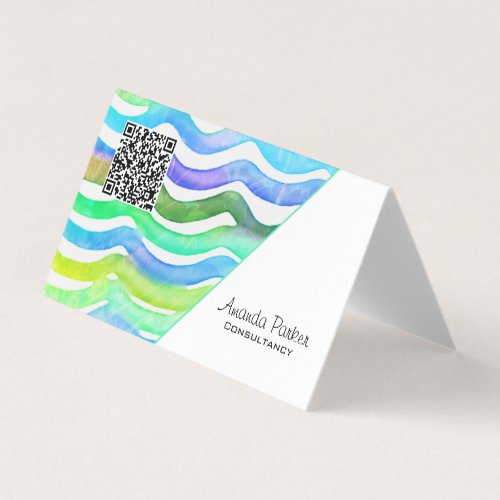 Colorful Modern Simple QR Code Business Card