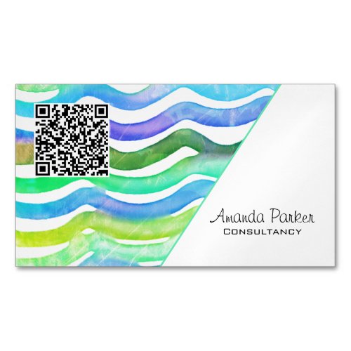 Colorful Modern Simple QR Code Custom Business Card Magnet