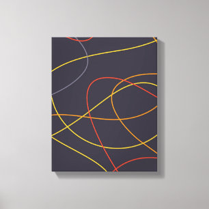 Colorful, modern, simple, trendy,curvy messy lines canvas print