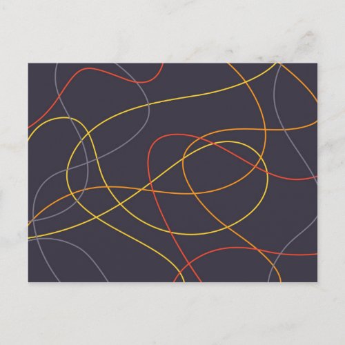 Colorful modern simple trendycurvy messy lines postcard