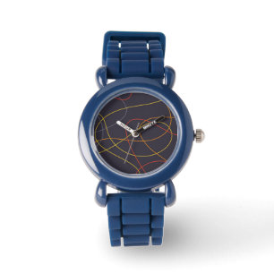 Colorful, modern, simple, trendy,curvy messy lines watch