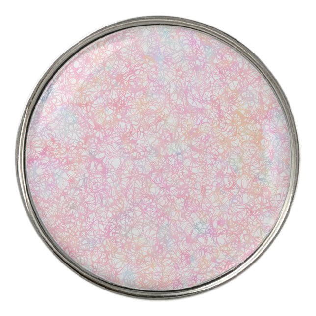 Colorful Modern Strings - Pearl Pastel Golf Ball Marker (Front)