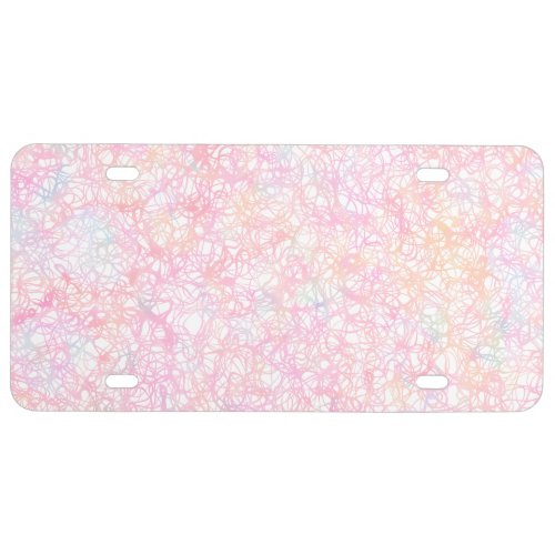 Colorful Modern Strings _ Pearl Pastel License Plate