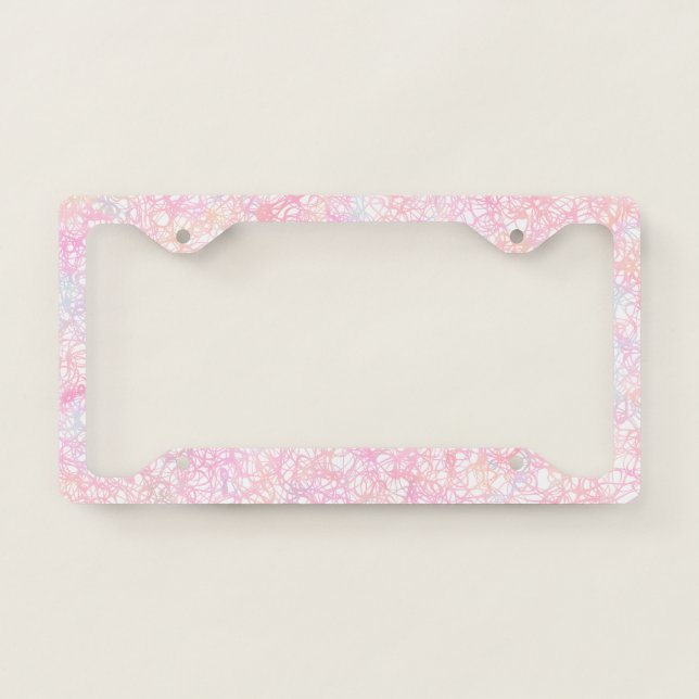 Colorful Modern Strings - Pearl Pastel License Plate Frame (Front)