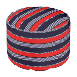 Colorful Modern Striped Pattern  Pouf