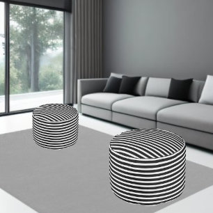 Colorful Modern Striped Pattern Pouf