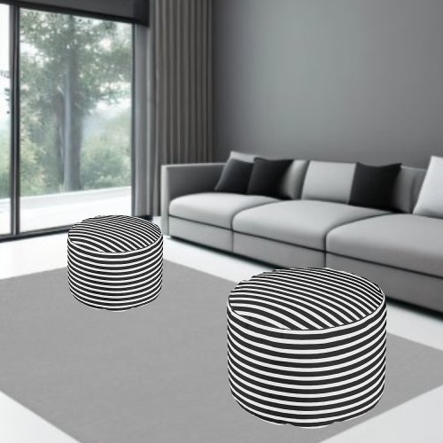 Colorful Modern Striped Pattern           Pouf