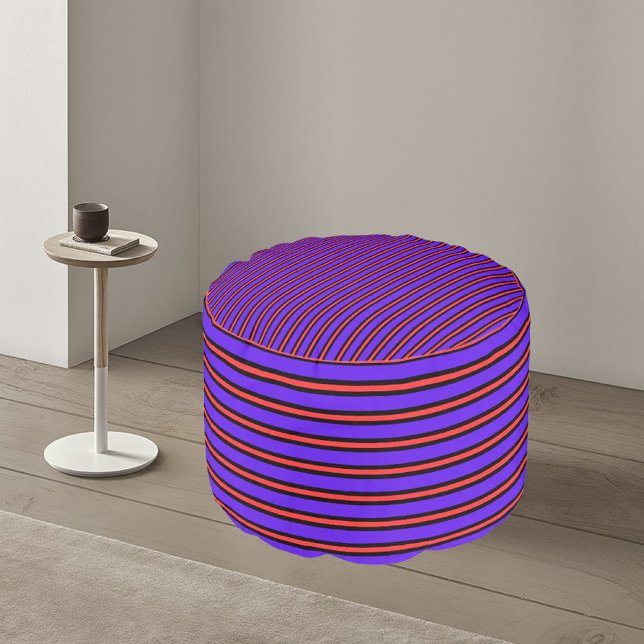 Colorful Modern Striped Pattern           Pouf (Creator Uploaded)