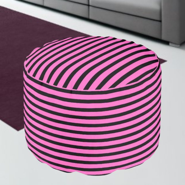 Colorful Modern Striped Pattern           Pouf (Creator Uploaded)