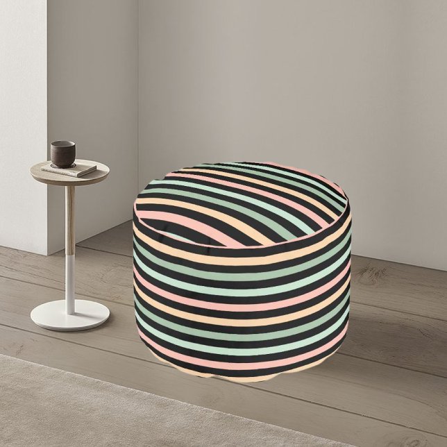 Colorful Modern Striped Pattern           Pouf (Creator Uploaded)