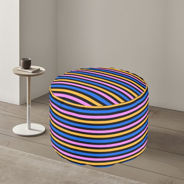 Colorful Modern Striped Pattern           Pouf (Creator Uploaded)