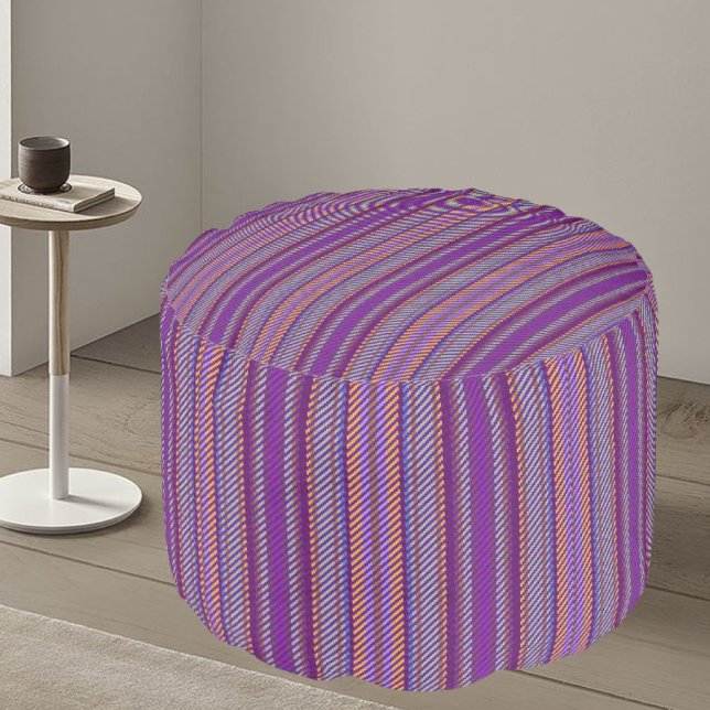 Colorful Modern Striped Pattern           Pouf (Creator Uploaded)
