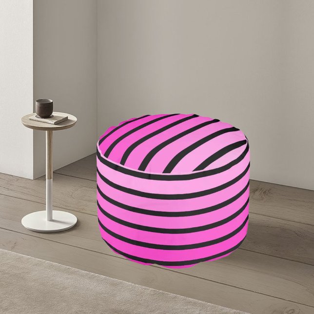 Colorful Modern Striped Pattern           Pouf (Creator Uploaded)