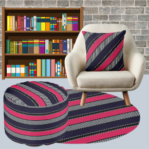 Colorful Modern Striped Pattern  Pouf