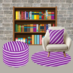Colorful Modern Striped Pattern Pouf
