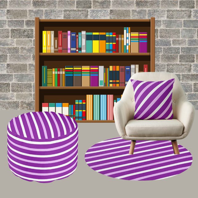 Colorful Modern Striped Pattern  Pouf (Creator Uploaded)