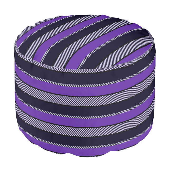 Colorful Modern Striped Pattern  Pouf (Angled Front)