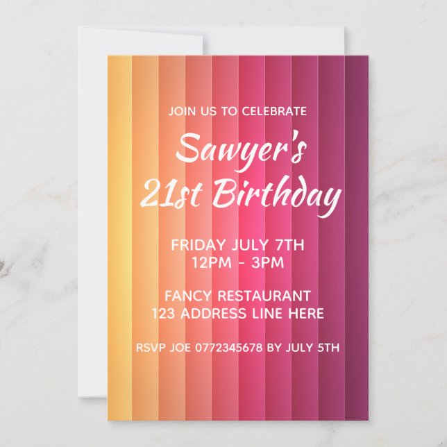 Colorful Modern Stripes Invitation (Front)
