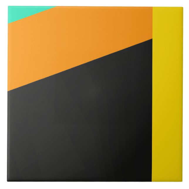 Colorful modern stripes pattern ceramic tile (Front)