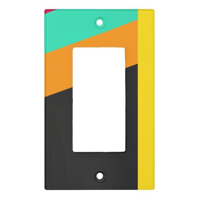 Colorful modern stripes pattern light switch cover (Front)
