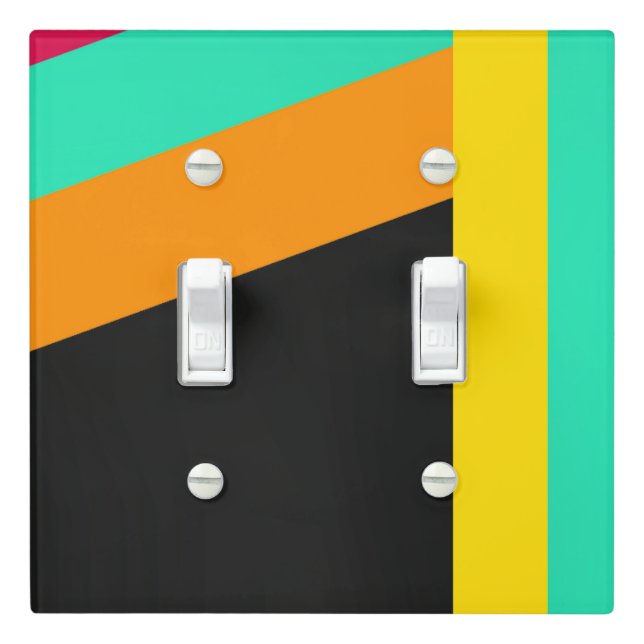 Colorful modern stripes pattern light switch cover (In Situ)