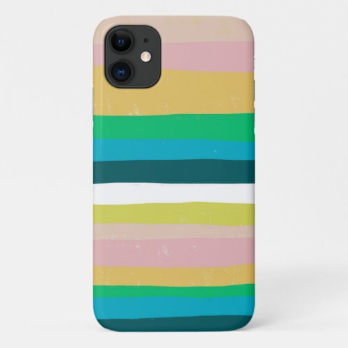 Colorful Modern Stripes Waves Lines Hand Drawn iPhone 11 Case