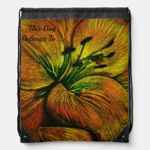 colorful modern style pattern yellow and black drawstring bag