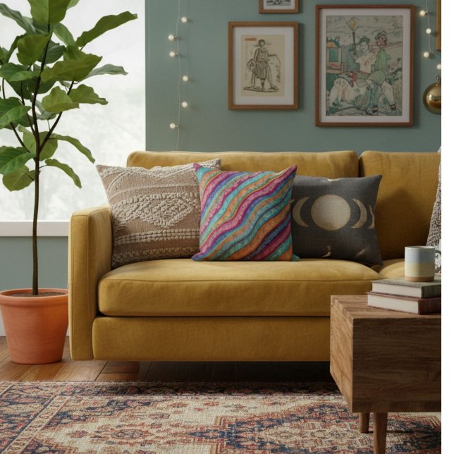 Colorful modern stylish chic geometric  throw pillow (Creator Uploaded)