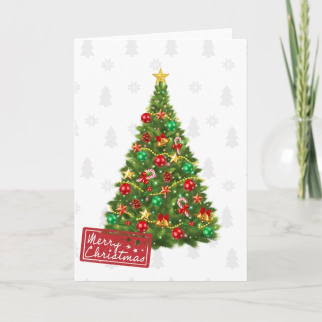 Colorful Modern Stylish Merry Christmas Holiday  Card (Front)