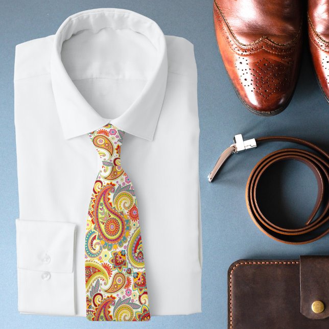 Colorful Modern Stylish Paisley Pattern Neck Tie (Creator Uploaded)