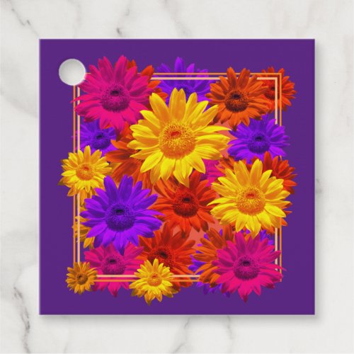  Colorful Modern Sunflower Summer Fun Personalized Favor Tags