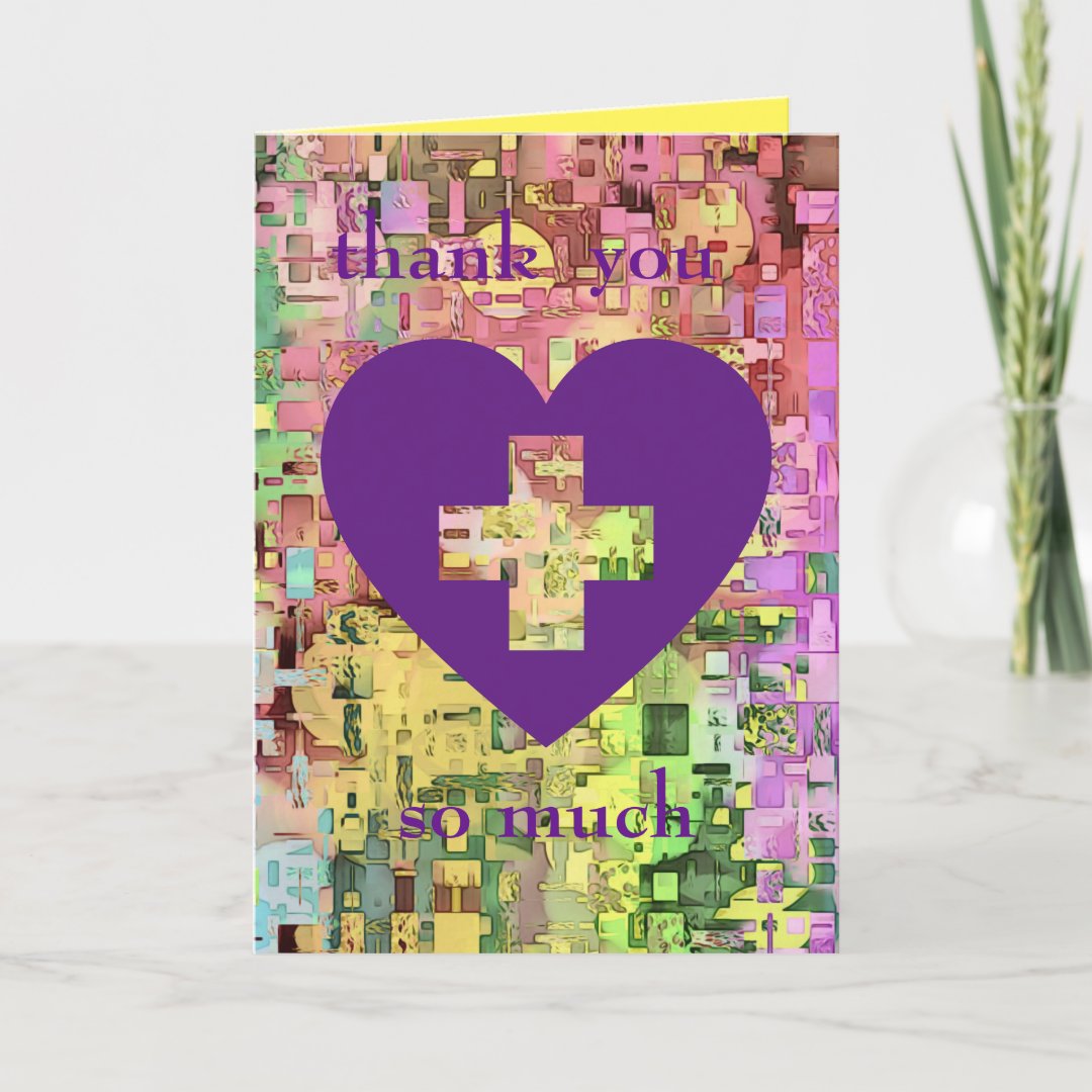 Colorful Modern Thank You Card for Medical Staff Zazzle