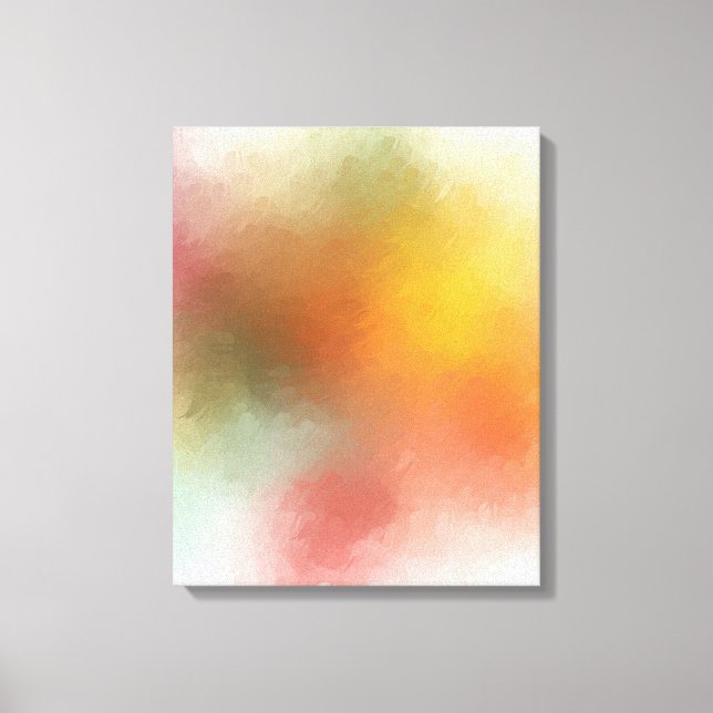 Colorful Modern Trendy Abstract Art Red Yellow Canvas Print (Front)